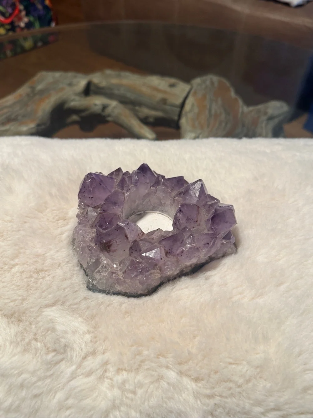 Amethyst Crystal Tealight Candle Holder
